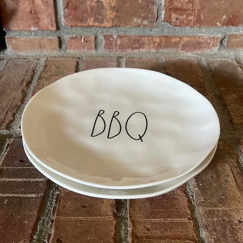 Rae Dunn BBQ Melamine Plates Set of 2